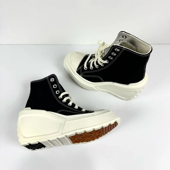 Converse All Star Chuck Taylor Black 70 De Luxe Wedge Hi Platform Sneakers 5.5 - Picture 3 of 12
